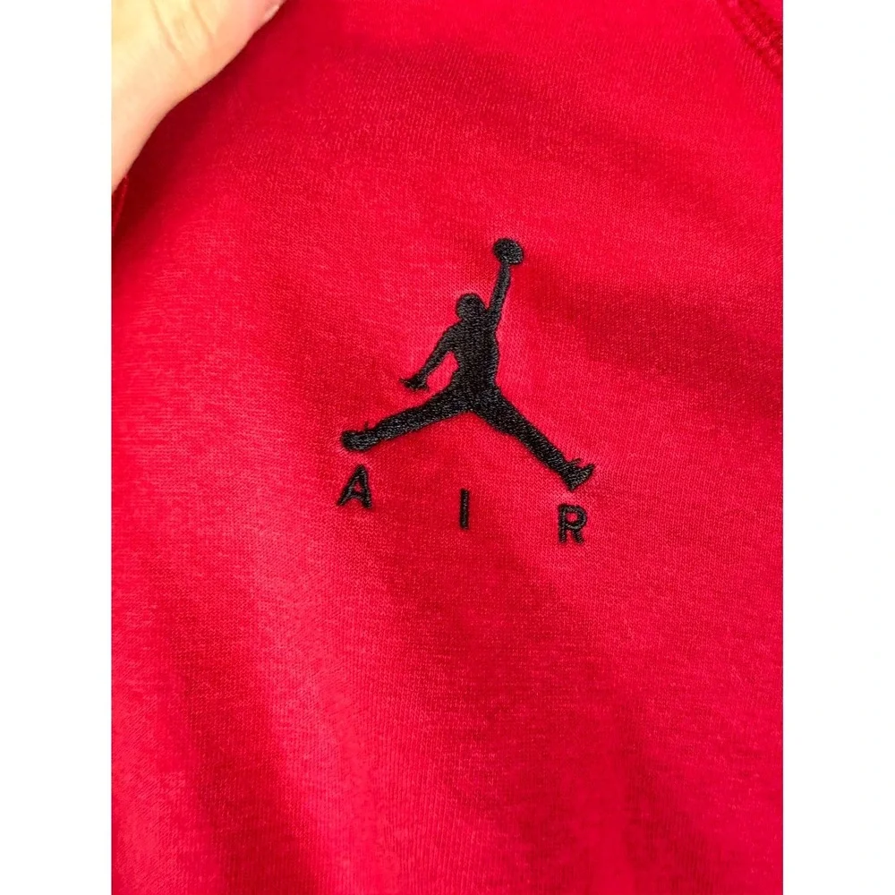 Air Jordan Jumpman Hoodie Mens Large Red Knit Cotton Embroidered Logo Outerwear